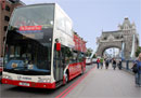 Double decker open top sightseeing bus tours